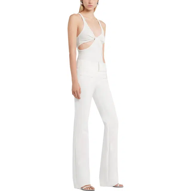 COURREGES SS25 BELTED HERITAGE PANTS Heritage White