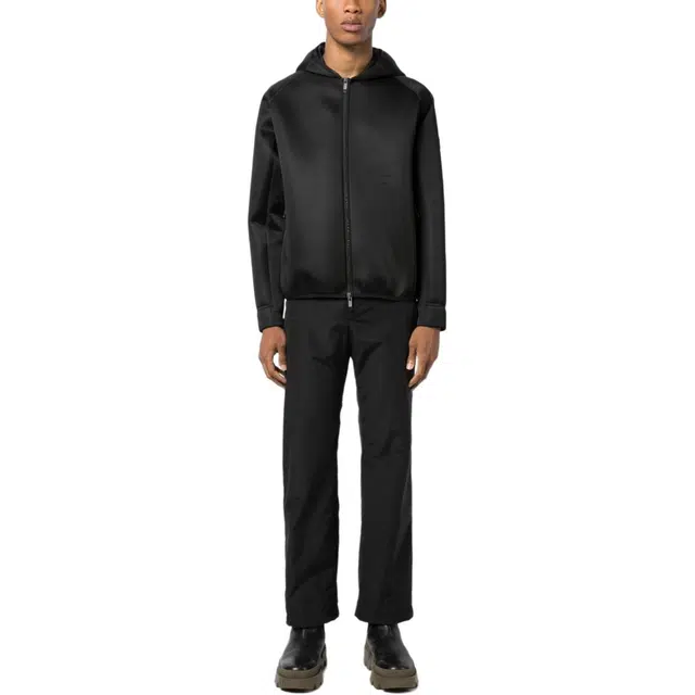 Moncler Neoprene Zip-Up Hoodie
