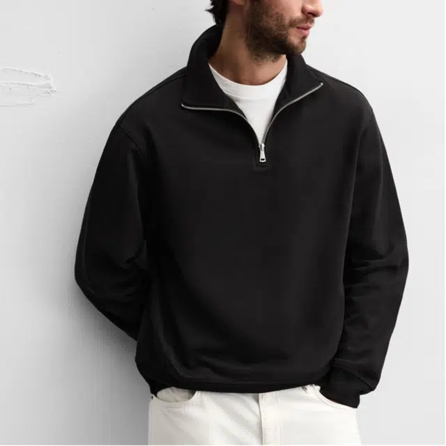 ZARA Ribbed Turtleneck Sweatshirt