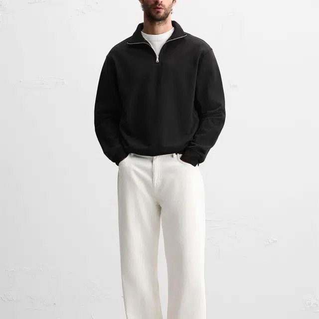 ZARA Ribbed Turtleneck Sweatshirt