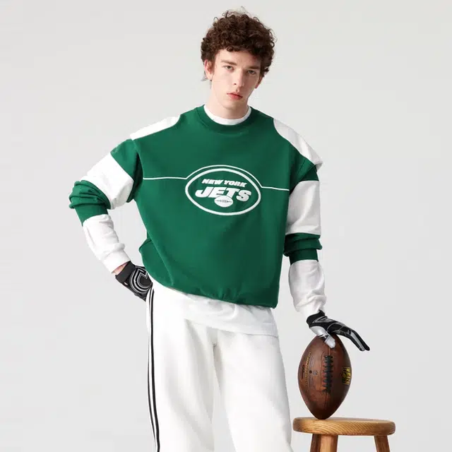 PEACEBIRD MEN x NFL Pullover Sweatshirt Green