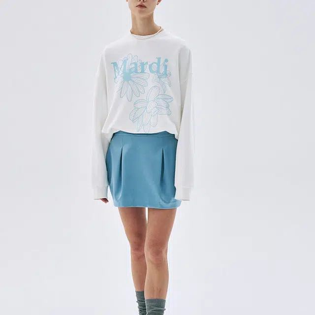 MARDI MERCREDI SS25 SWEATSHIRT TRIPLE FLOWER_WHITE SKY