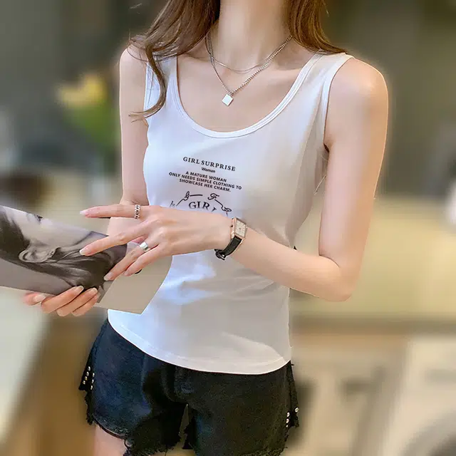 雅羊人 通勤套头简约背心 女款 白色