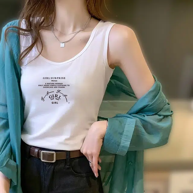 雅羊人 通勤套头简约背心 女款 白色