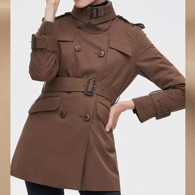 【波司登秀场款】波司登 排扣肩章可脱卸长袖风衣轻薄羽绒服 女款