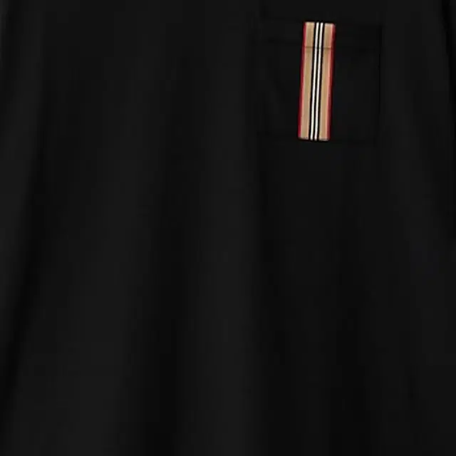 Burberry SS24 Striped Applique Crewneck T-Shirt Black