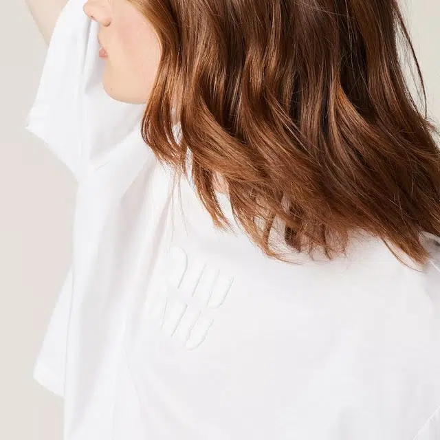 Miu Miu SS23 Logo Embroidered Tee White