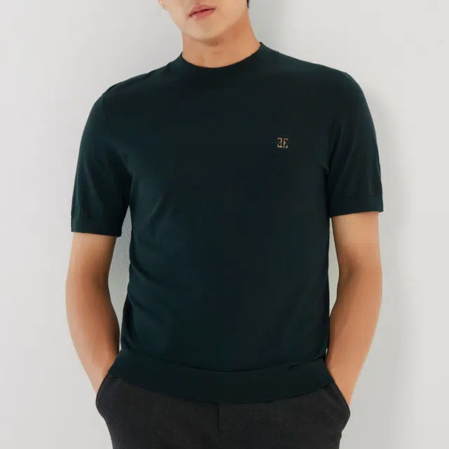 爱登堡 纯色修身短袖衬衫 男款