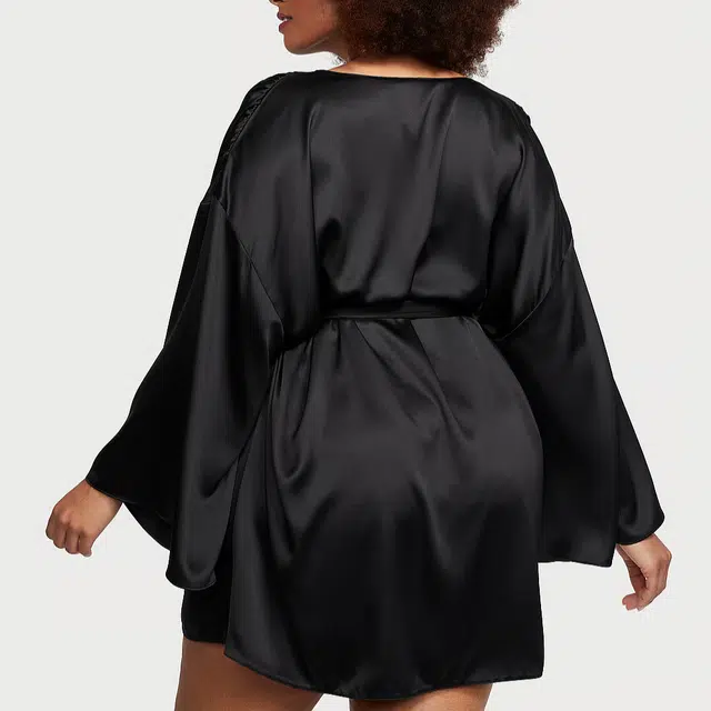 Victoria's Secret Bride Embellished Satin Short RobeBlack