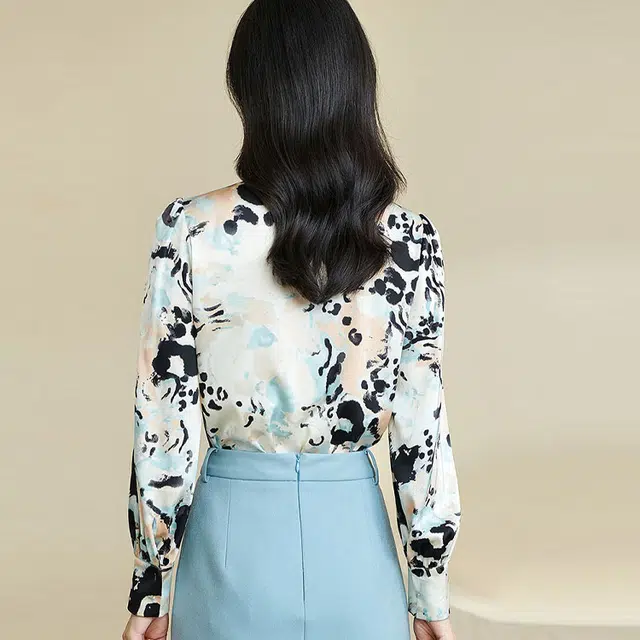 米思阳 印花直筒长袖衬衫 女款 花色