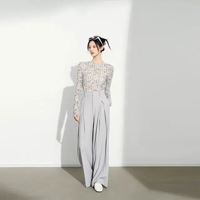 美洋 套头圆领上衣直筒裤子西装套装 女款