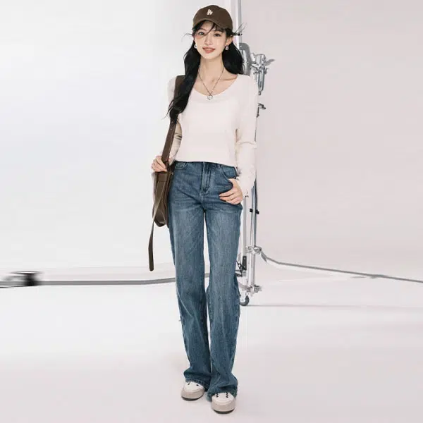 美洋 机洗扬子纱菠萝针肌理长袖针织衫 女款