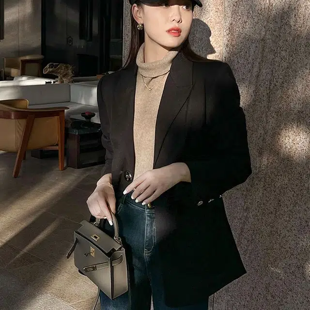 美洋 新款纯色气质休闲西装 女款 黑色