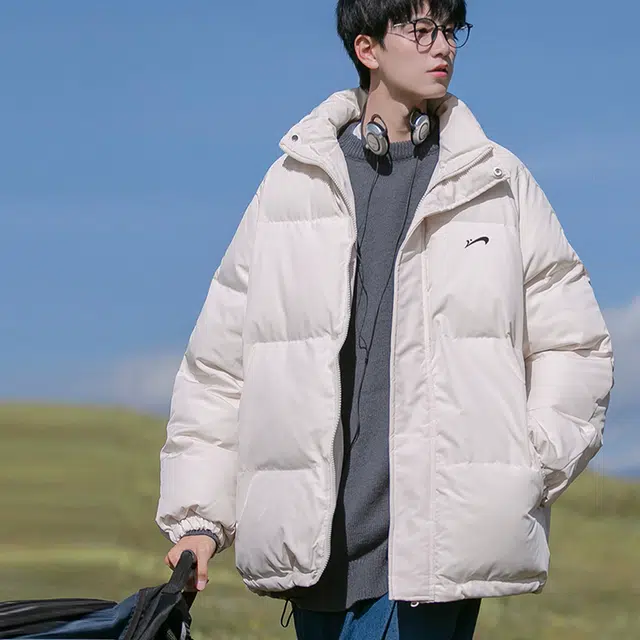 贵人鸟 立领拉链纯色图案长袖棉服 男款