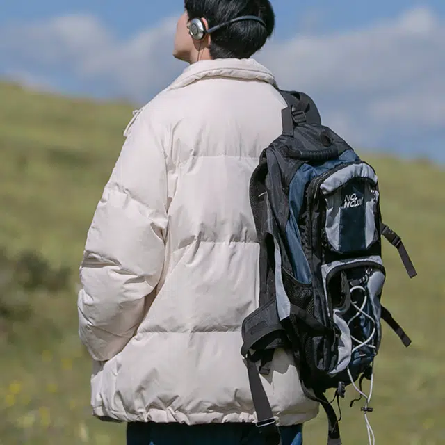 贵人鸟 立领拉链纯色图案长袖棉服 男款