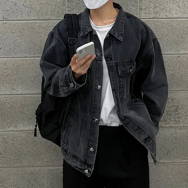 港仔文艺男 纯色单排扣翻领夹克外套 男款
