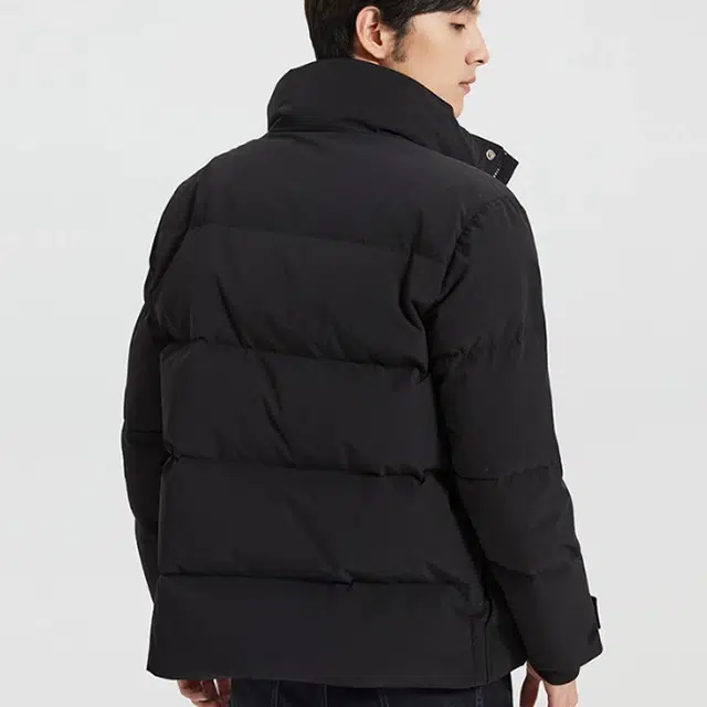 才子 白鸭绒加厚保暖短款立领纯色外套羽绒服 男款 黑色