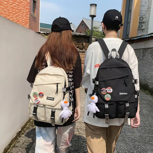 恒源祥 大容量学院风简约 尼龙 双肩包 男女同款情侣款 多色