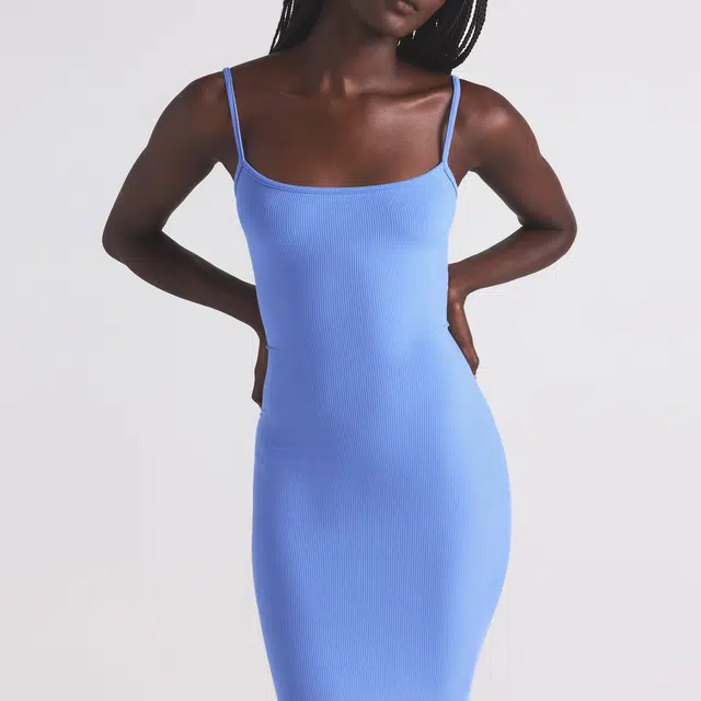 SKIMS SS25 SOFT LOUNGE LONG SLIP DRESS CIELO