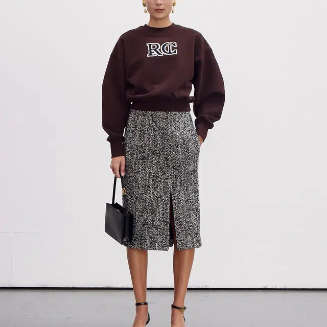 RECTO SS24 RC EMBROIDERY CLASSIC SWEATSHIRT VINTAGE BROWN