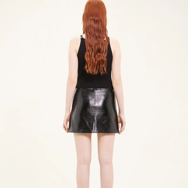 COURREGES SS24 HOLISTIC RIB KNIT TANK TOP Black