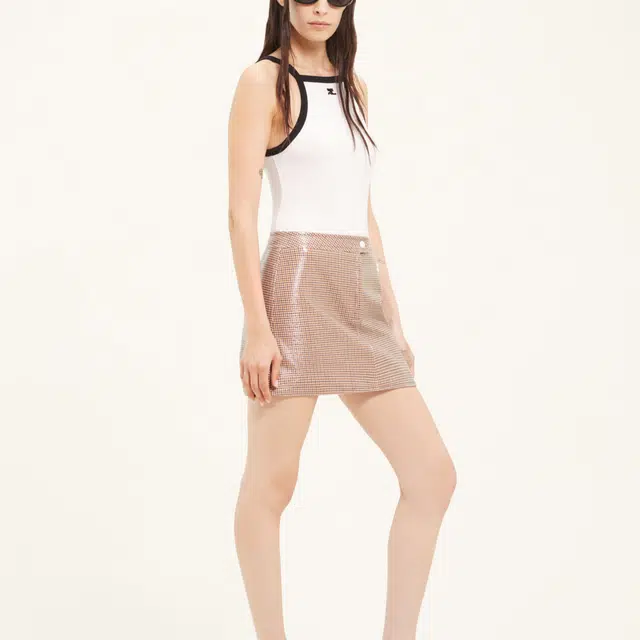 COURREGES SS24 BUCKLE CONTRAST TANK TOP Heritage White