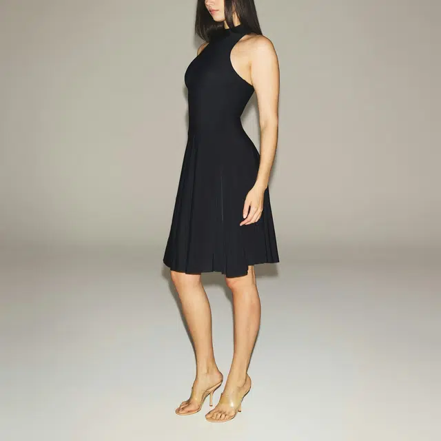SKIMS SS25 MILKY SHEER HIGH NECK MIDI DRESS