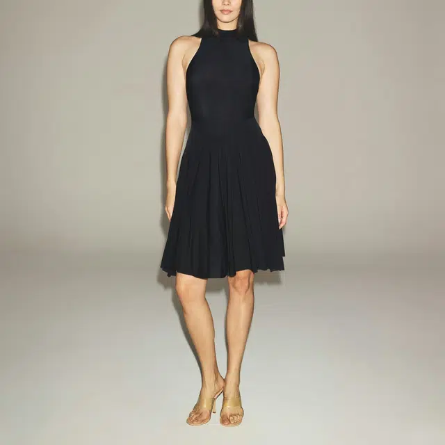 SKIMS SS25 MILKY SHEER HIGH NECK MIDI DRESS