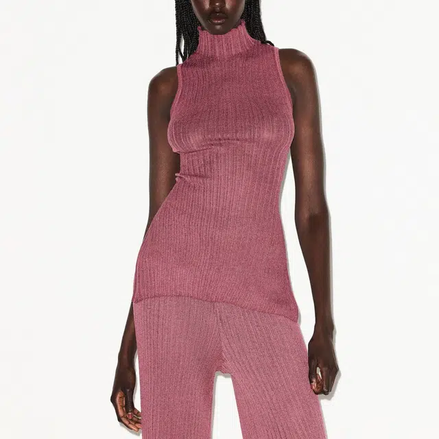 SKIMS FW25 SHEER KNIT MOCK NECK TUNIC
