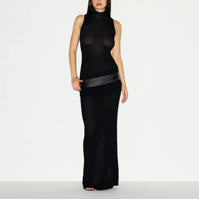 SKIMS FW25 SHEER KNIT MOCK NECK TUNIC