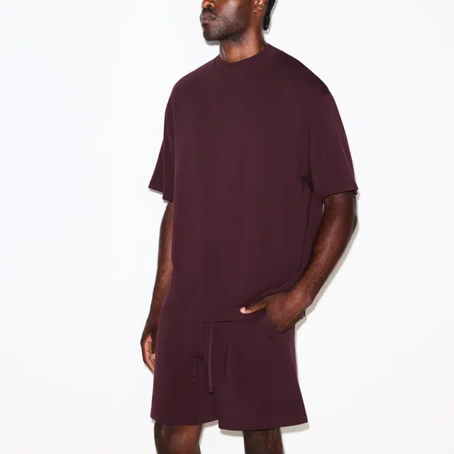 SKIMS FW25 JERSEY LOUNGE MENS BOXY MOCK NECK T
