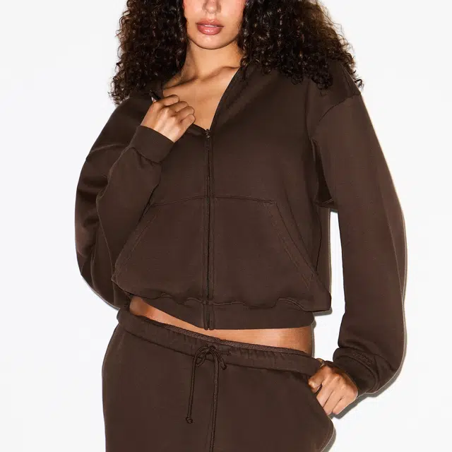 SKIMS FW25 COTTON FLEECE CLASSIC ZIP UP HOODIE