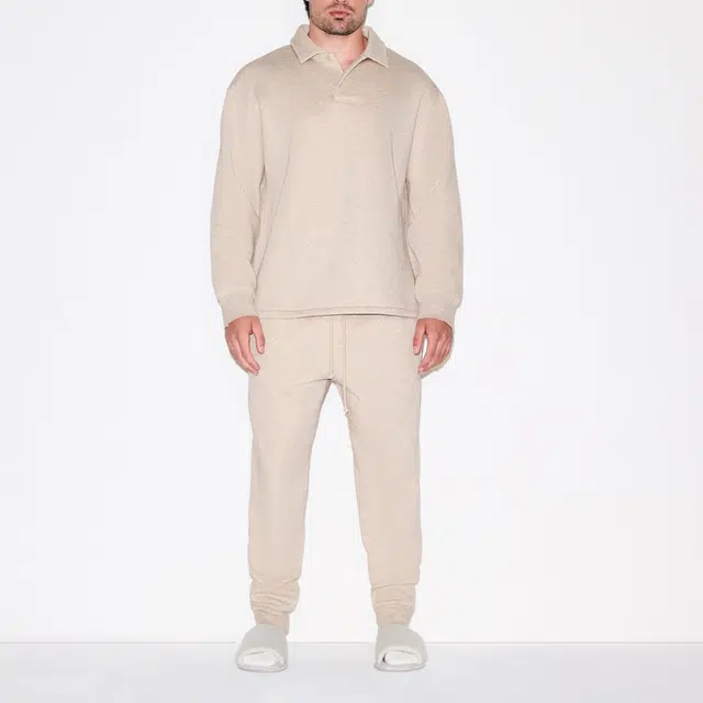 SKIMS FW25 FLEECE LOUNGE MENS RELAXED POLO Polo