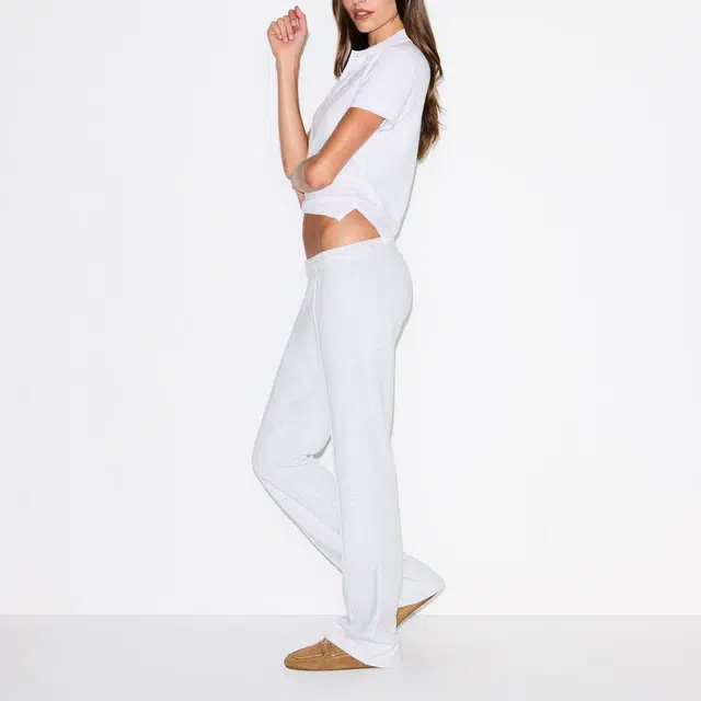 SKIMS FW25 COTTON FLEECE LOW RISE SLIM PANT