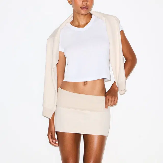 SKIMS COTTON FLEECE FOLDOVER MINI SKIRT