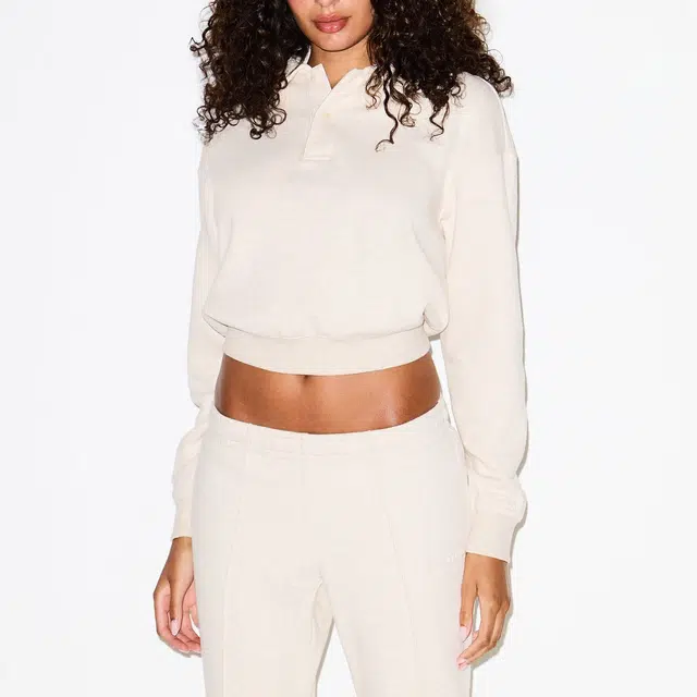 SKIMS FW25 COTTON FLEECE POLO SWEATSHIRT Polo