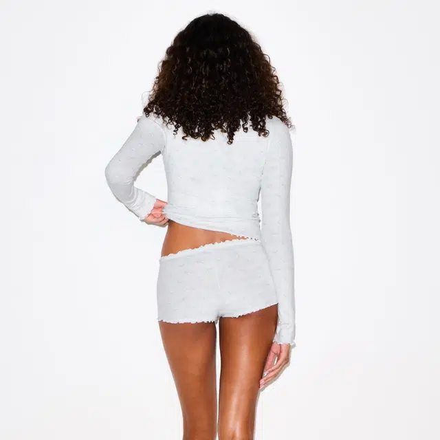 SKIMS FW25 LOGO POINTELLE LONG SLEEVE SET