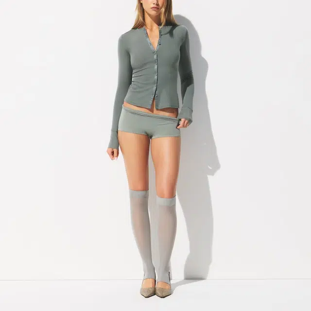 SKIMS FW25 DROP NEEDLE POINTELLE LONG SLEEVE CARDIGAN