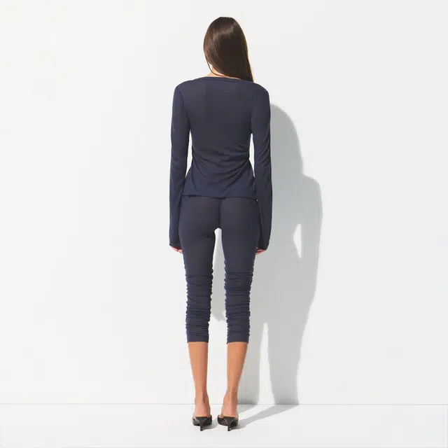 SKIMS SHEER RIB LONG SLEEVE HENLEY FW25T