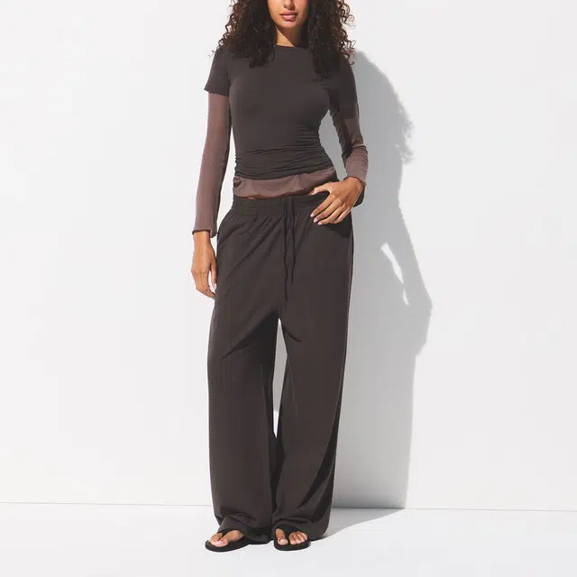 SKIMS FW25 COTTON JERSEY WIDE LEG PANT
