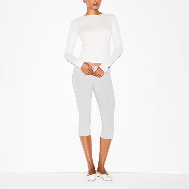 SKIMS DROP NEEDLE POINTELLE LONG SLEEVE TOP FW25T