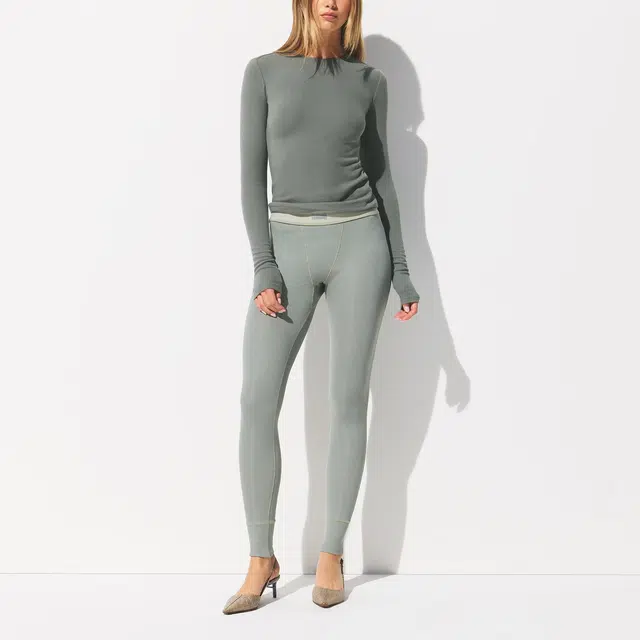 SKIMS DROP NEEDLE POINTELLE LONG SLEEVE TOP FW25T