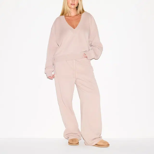 SKIMS FW25 BOYFRIEND FLEECE STRAIGHT LEG PANT