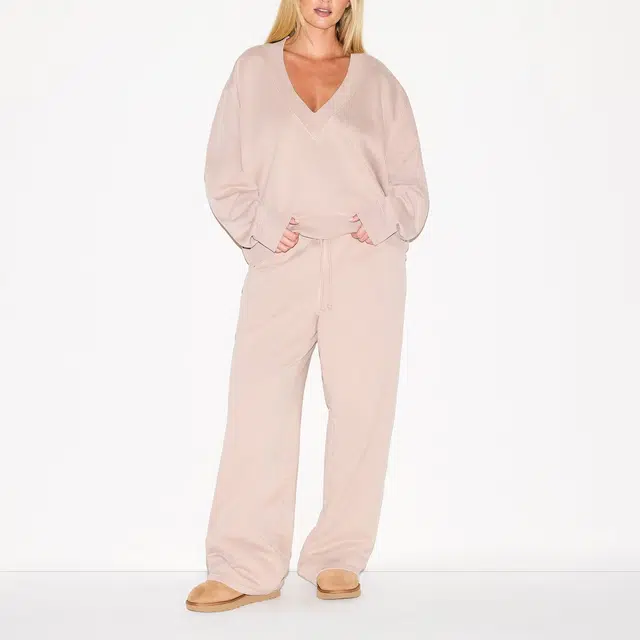 SKIMS FW25 BOYFRIEND FLEECE STRAIGHT LEG PANT