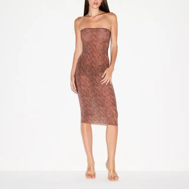 SKIMS FW25 MILKY SHEER MIDI TUBE DRESS