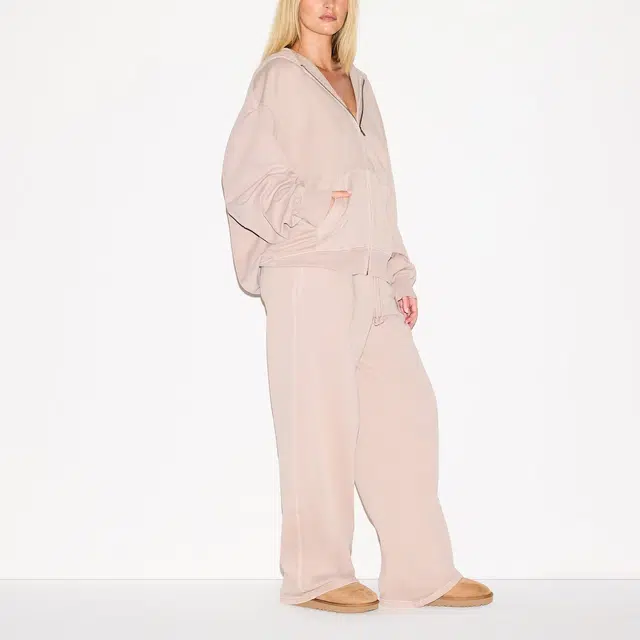 SKIMS FW25 BOYFRIEND FLEECE ZIP UP HOODIE