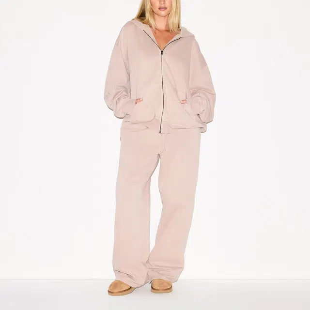 SKIMS FW25 BOYFRIEND FLEECE ZIP UP HOODIE