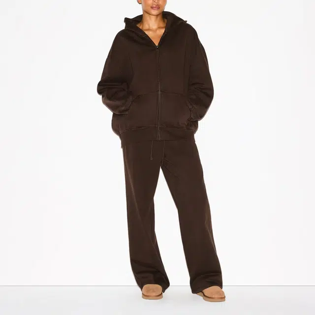 SKIMS FW25 BOYFRIEND FLEECE ZIP UP HOODIE