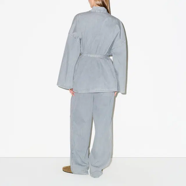 SKIMS FW25 WOVEN LOUNGE OVERSIZED WRAP TOP