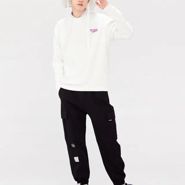 森马 时尚加绒圆领宽松印花图案长袖卫衣 男款